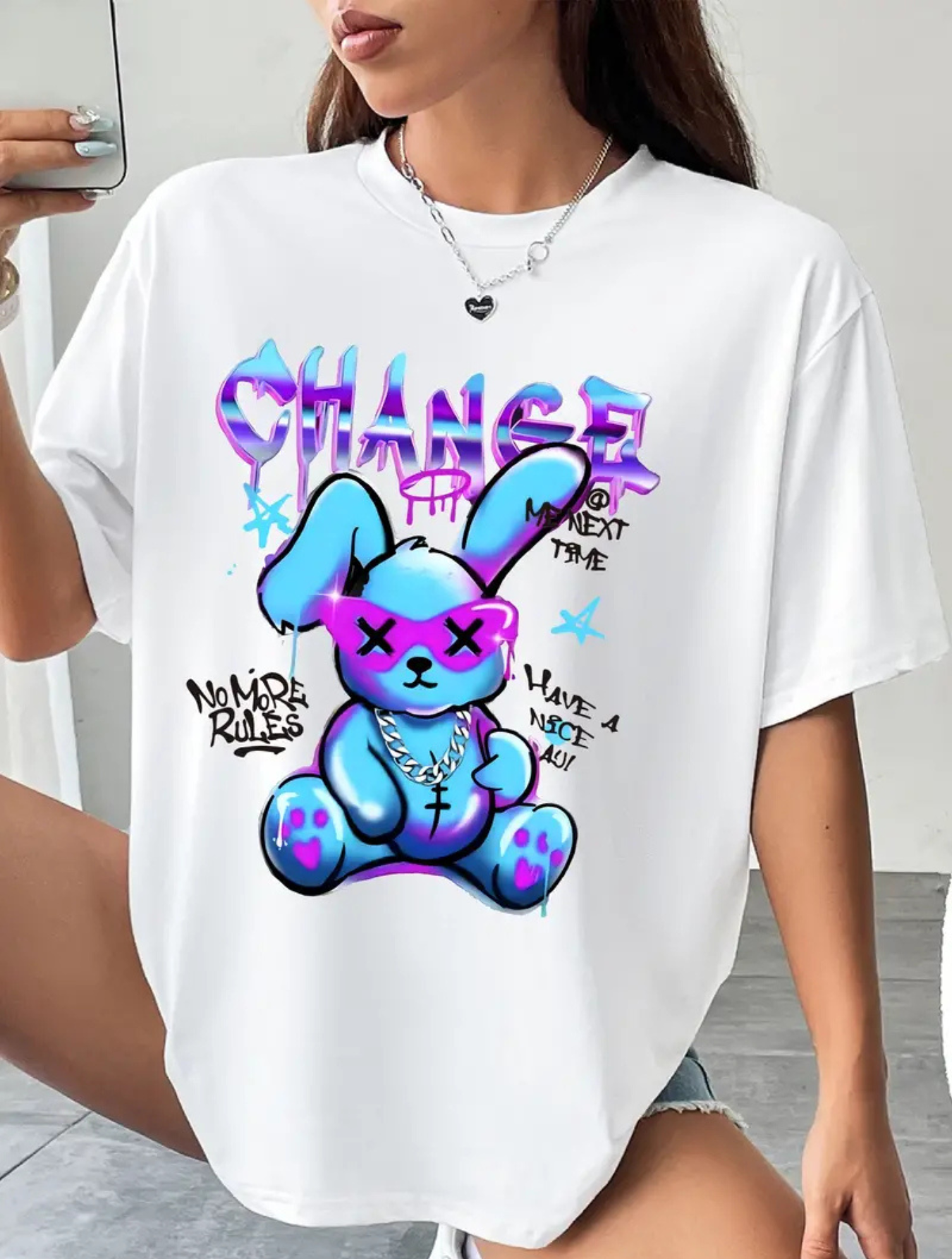 Camiseta Oversized Change Rabit EF