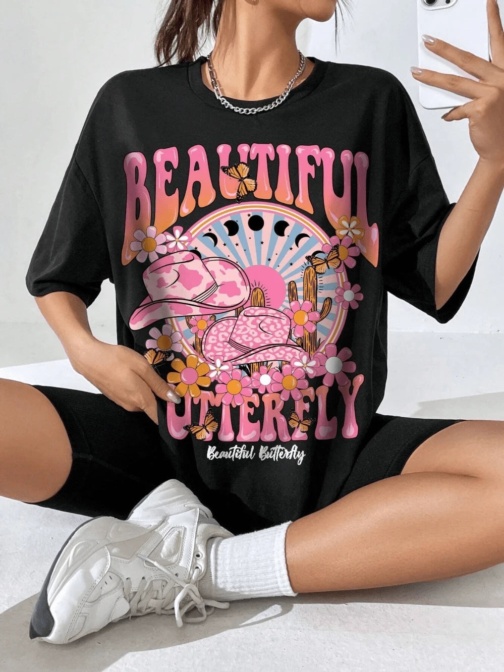 Camiseta Oversized Beautiful Butterfly EF