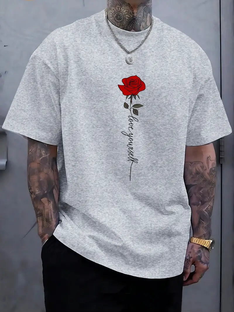 Camiseta Oversized Love Yourself Rose EF MEIO