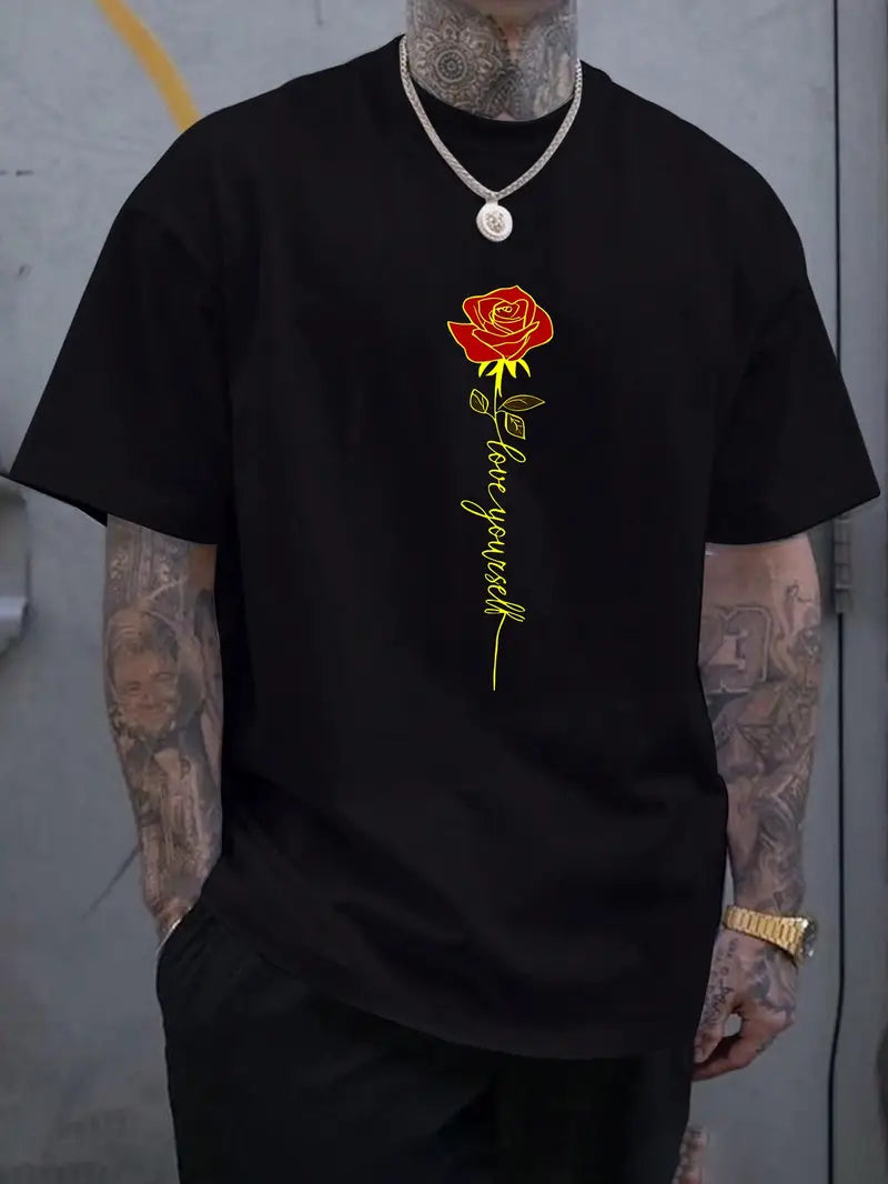 Camiseta Oversized Love Yourself Rose EF MEIO