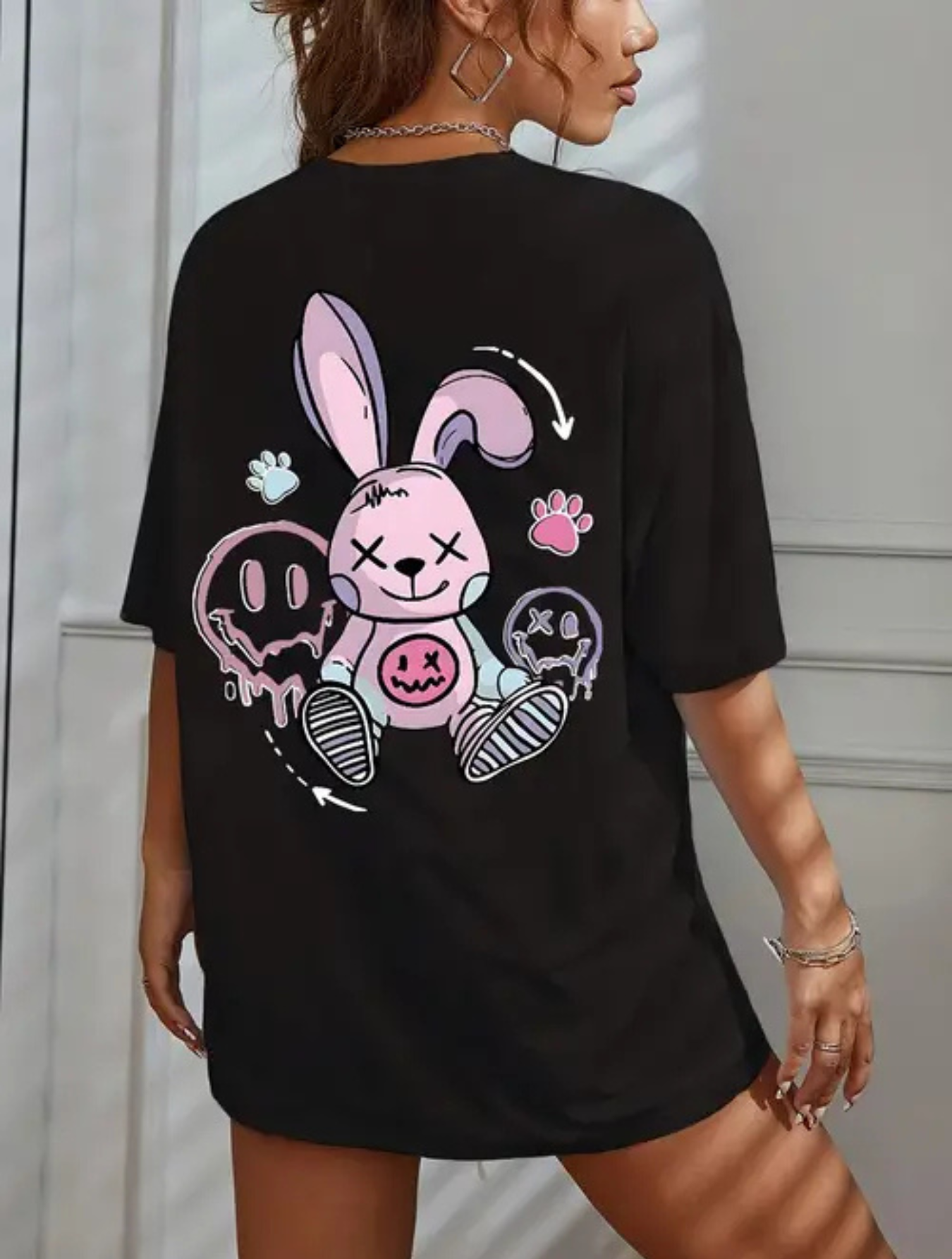 Camiseta Oversized Pink Rabit EC