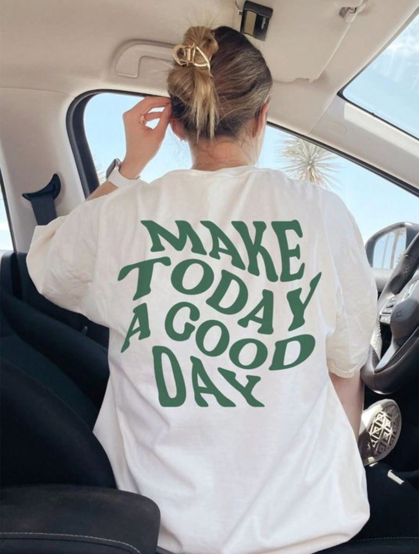 Camiseta Oversized Make Today A Good Day EC