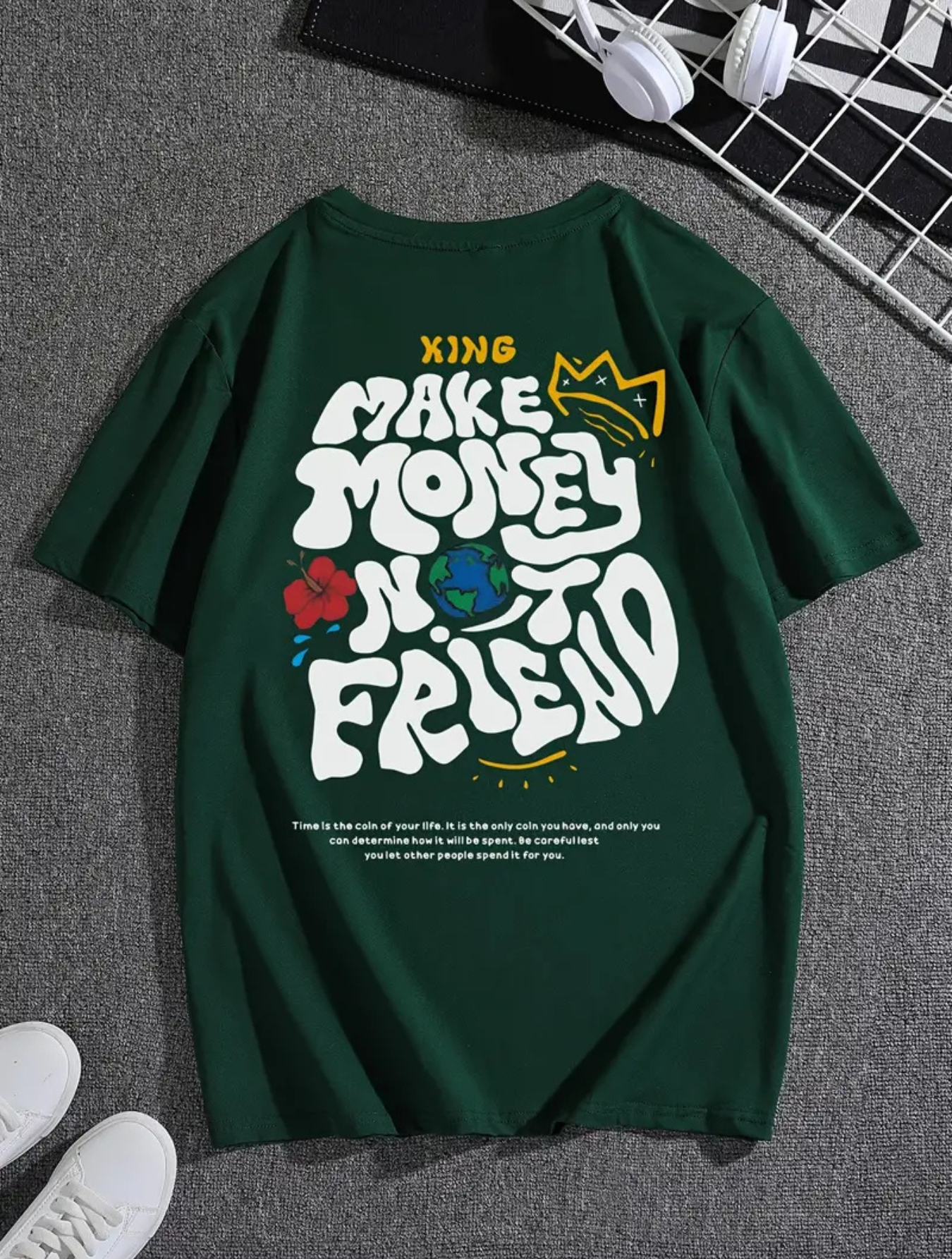 Camiseta Oversized Make money Not Friend EC