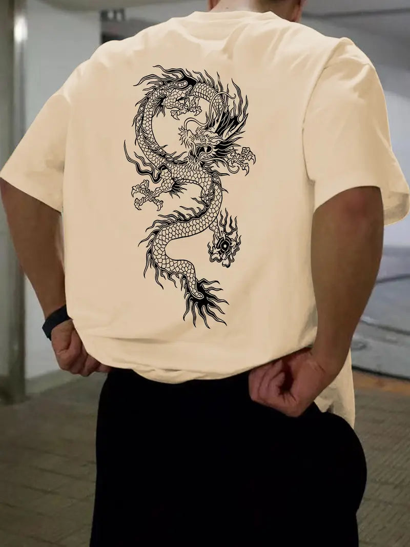 Camiseta Oversized White and Black Dragon EC