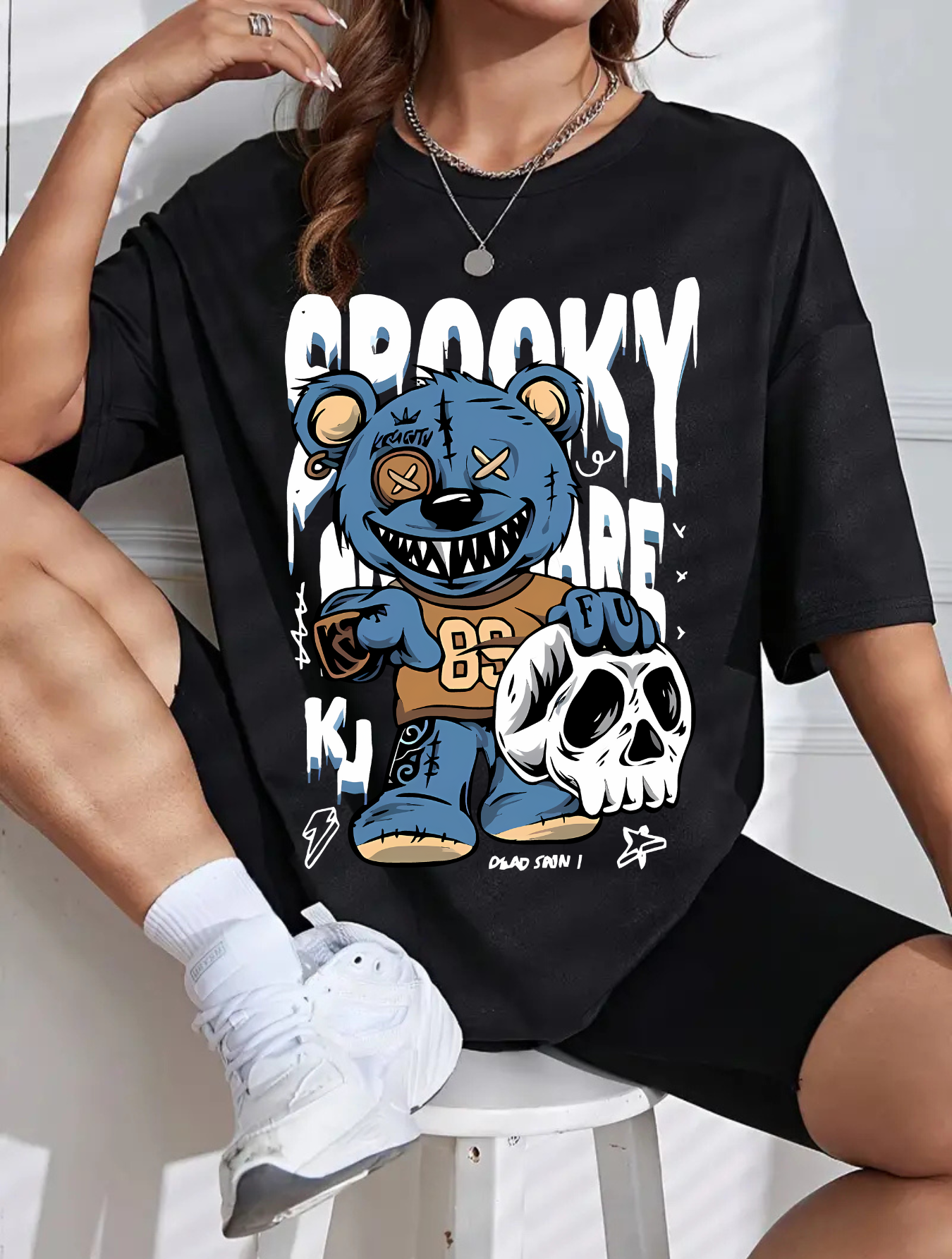 Camiseta Oversized Spooky Nightmare EF