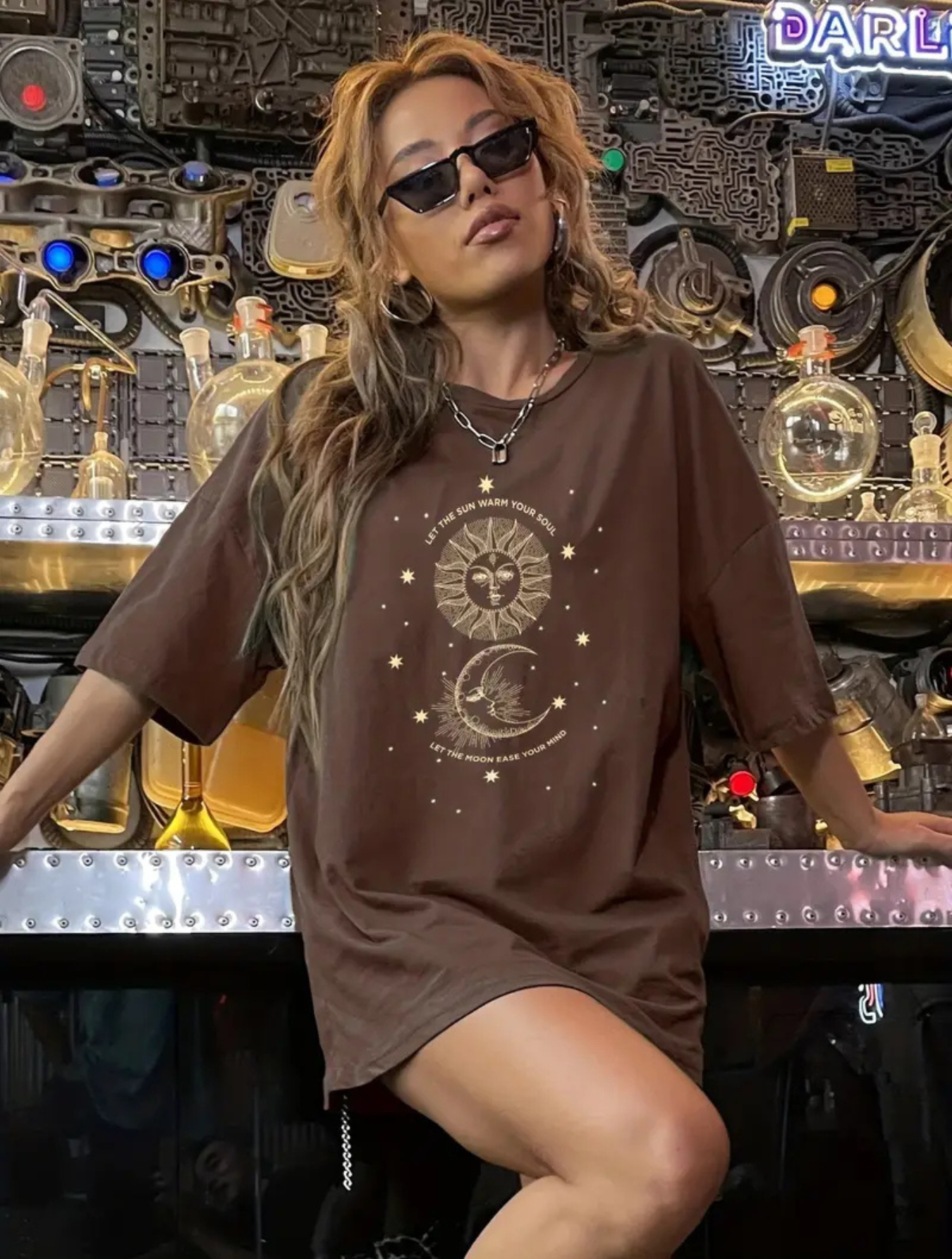 Camiseta Oversized Sun and Moon ESP