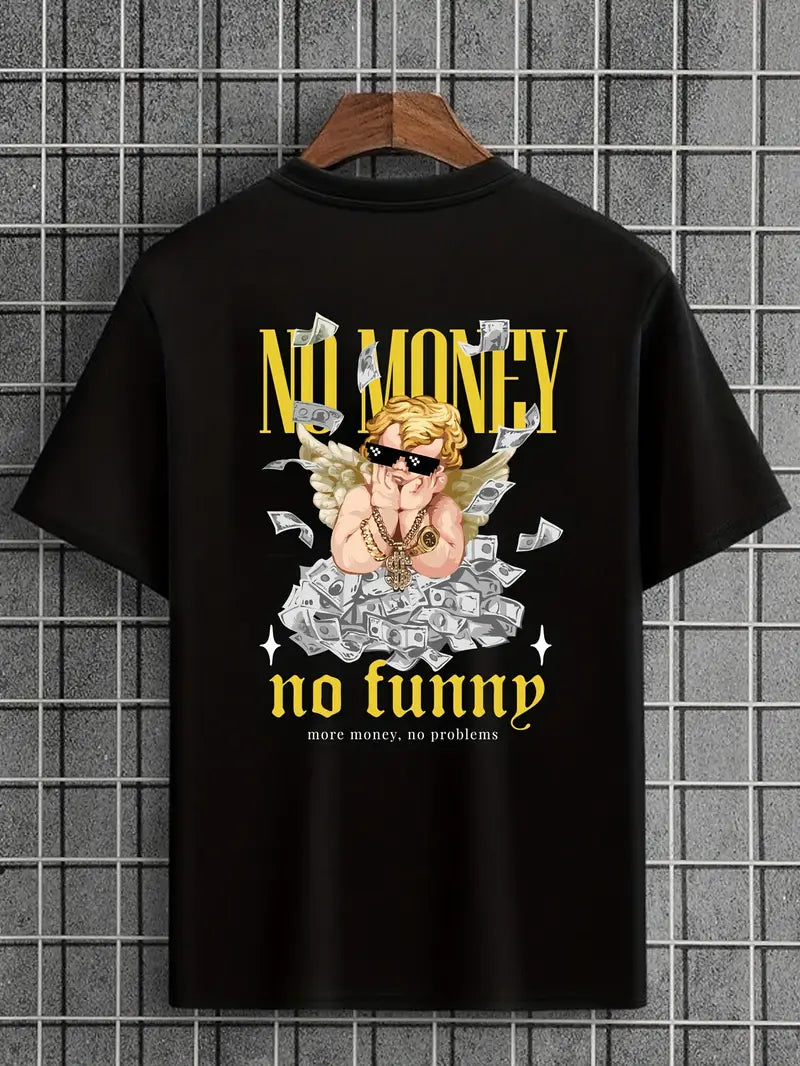 Camiseta Oversized No Money No Funny Angel EC