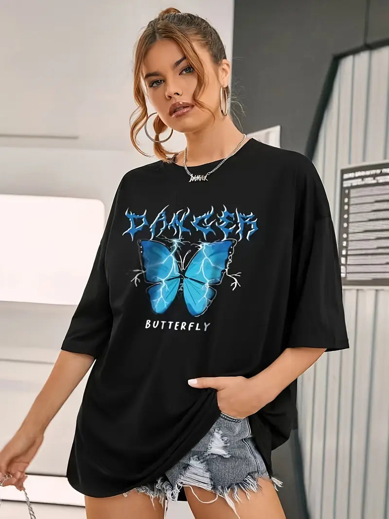 Camiseta Oversized Danger Butterfly EF Meio