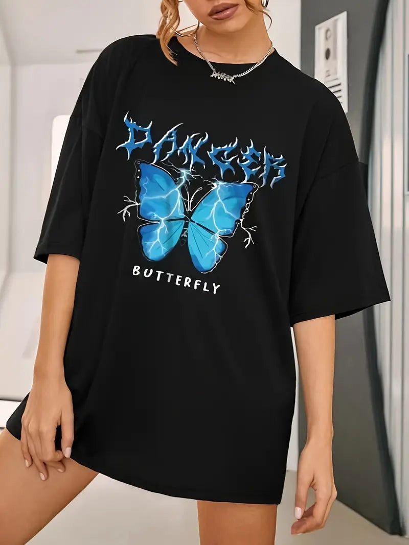 Camiseta Oversized Danger Butterfly EF Meio