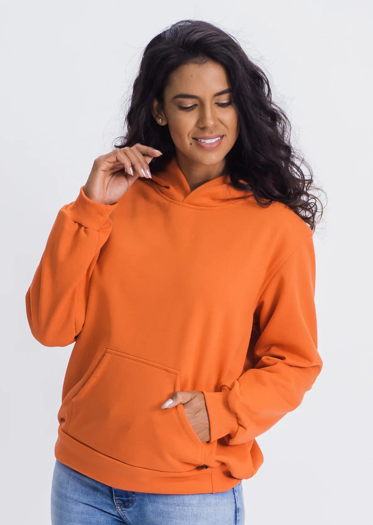 Blusa de Moletom Unissex Lisa Laranja