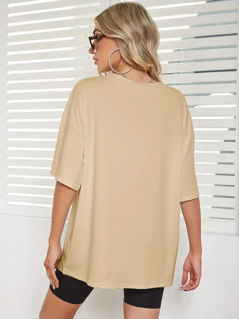 Camiseta Oversized Unissex Lisa Caqui