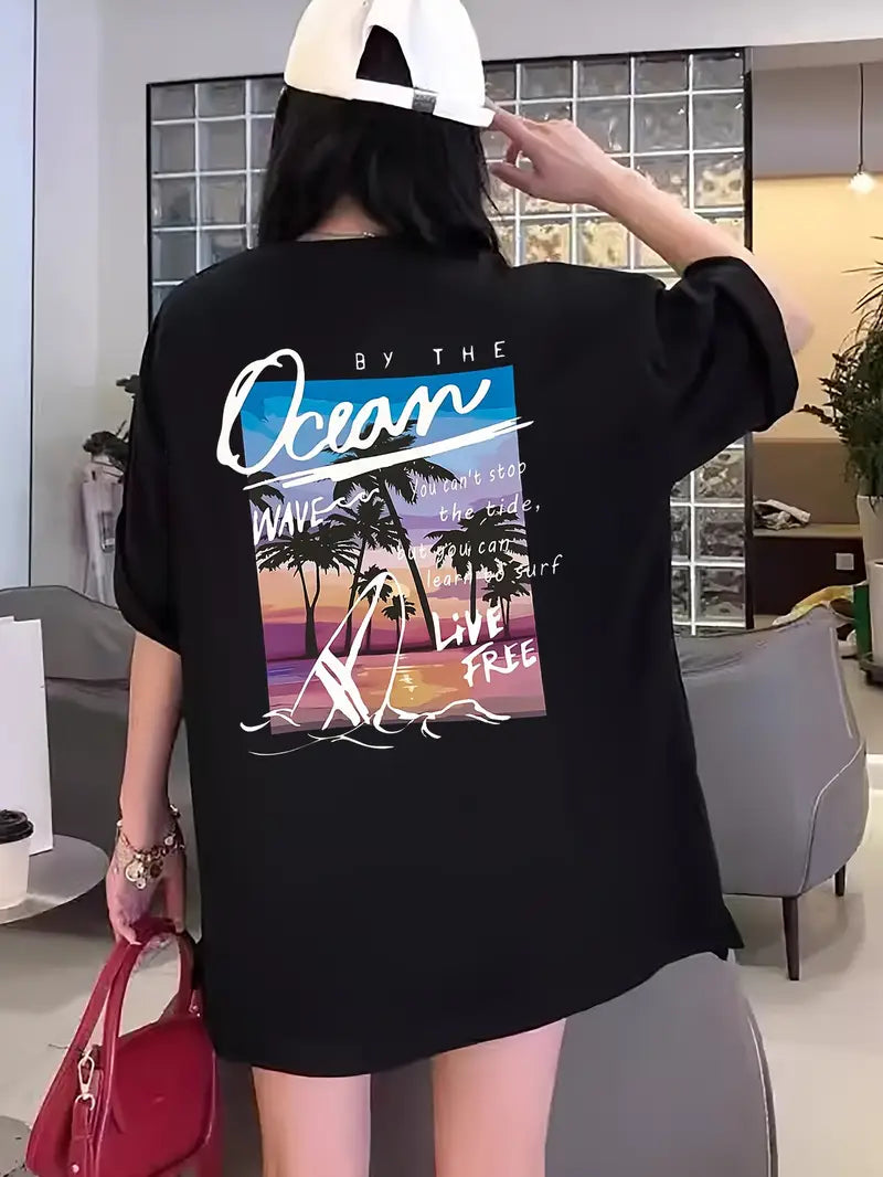 Camiseta Oversized By the Ocean EC