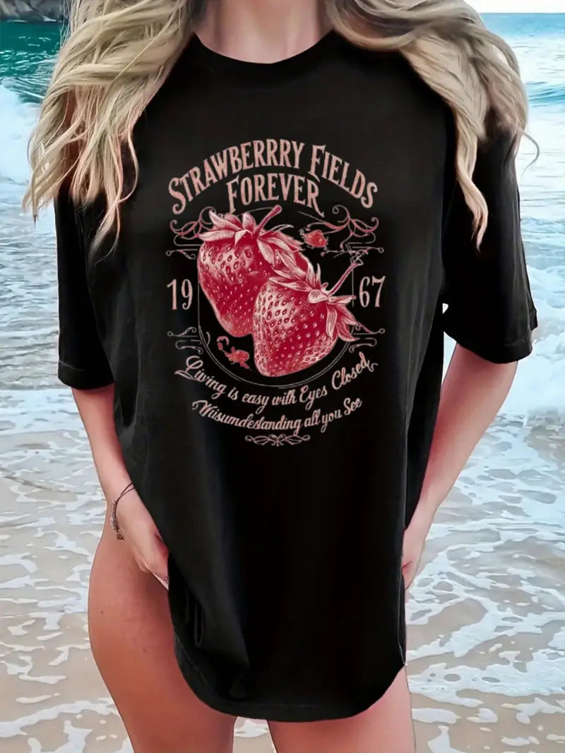 Camiseta Oversized Strawberry Fields EF